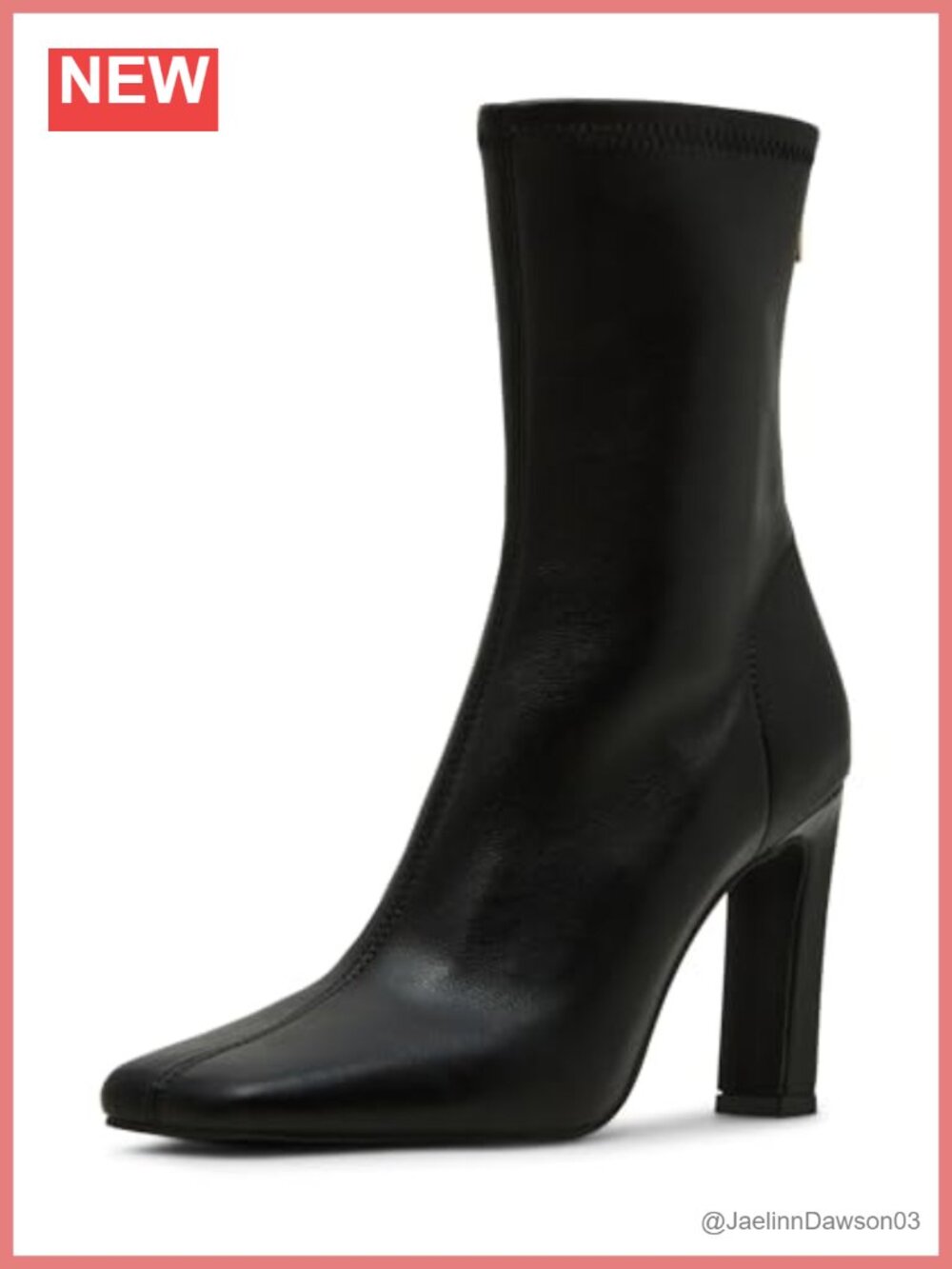 Women's Mid Calf Boots Square Toe Block Heel Zip Booties